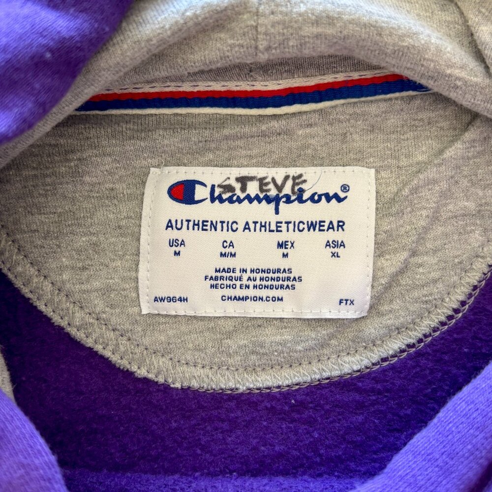 Unisex Champion Purple “Team Up” Hoodie Set Size S & M Matching Bundle - Picture 13 of 15